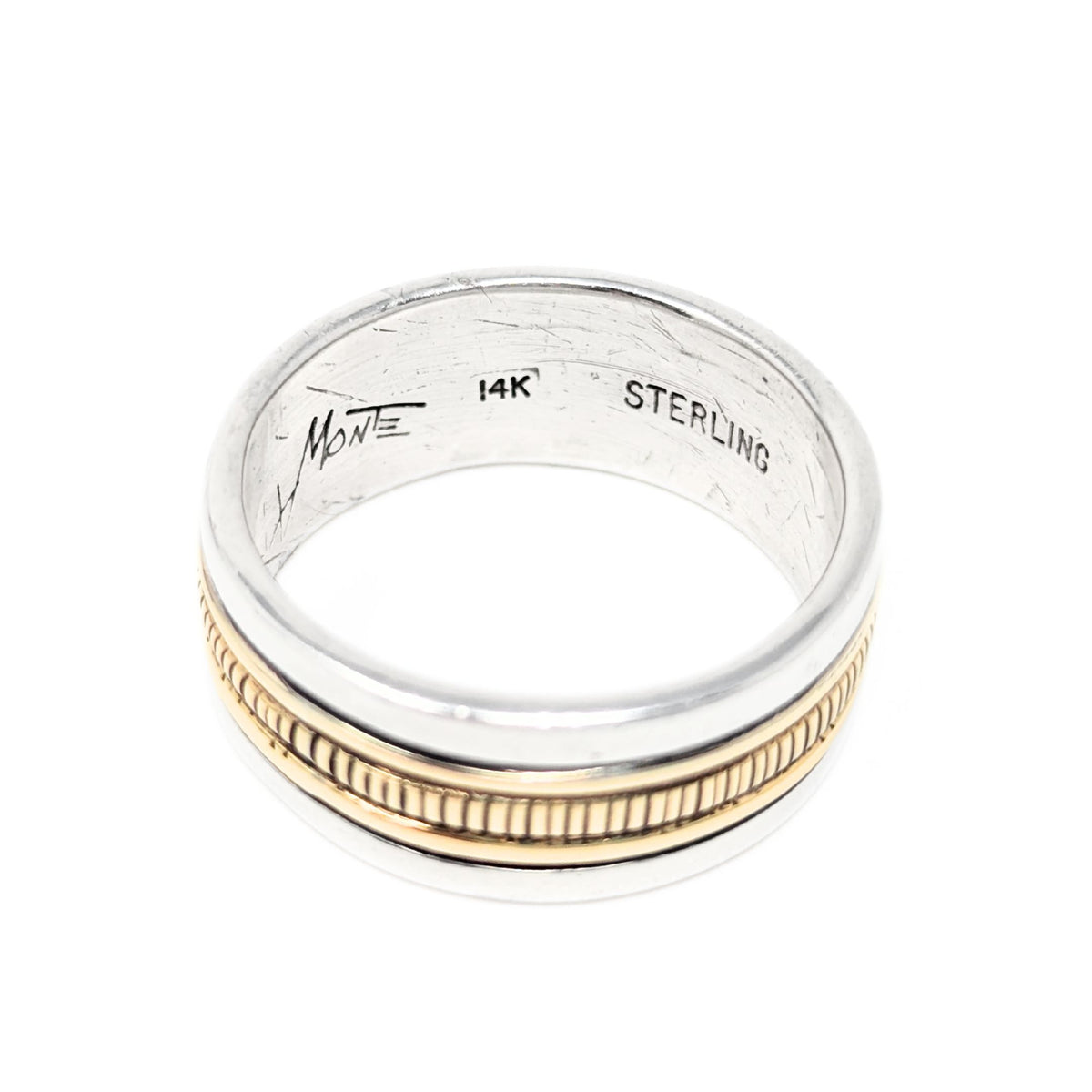 Alvin Monte 14K/.925 9mm Men's Wedding Band - Size 10.25