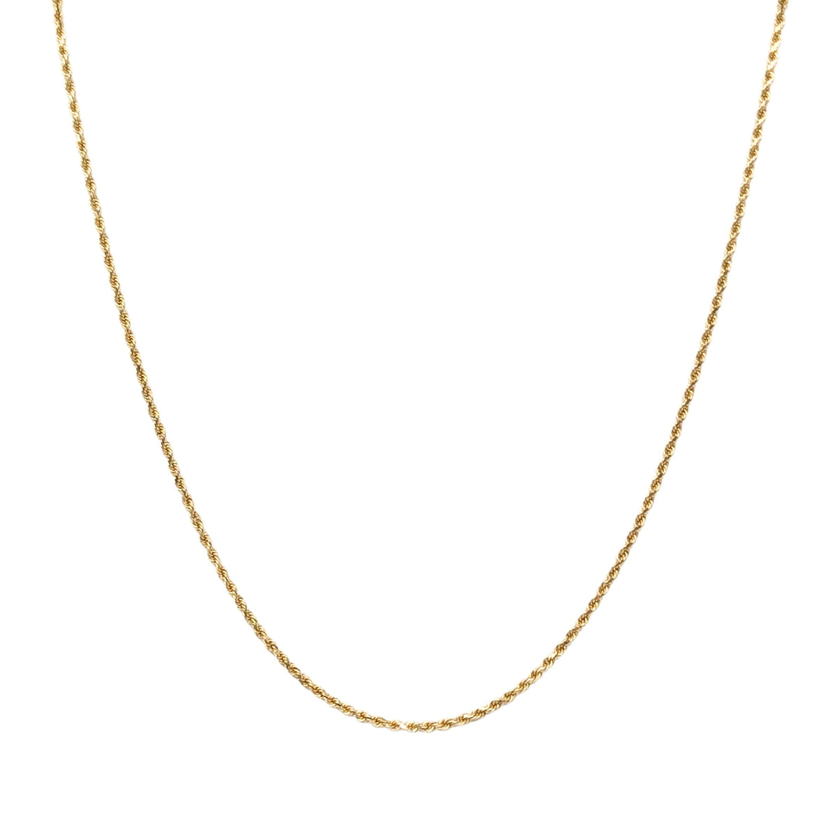 14K Gold 2.2mm Diamond Cut 20” Rope Necklace