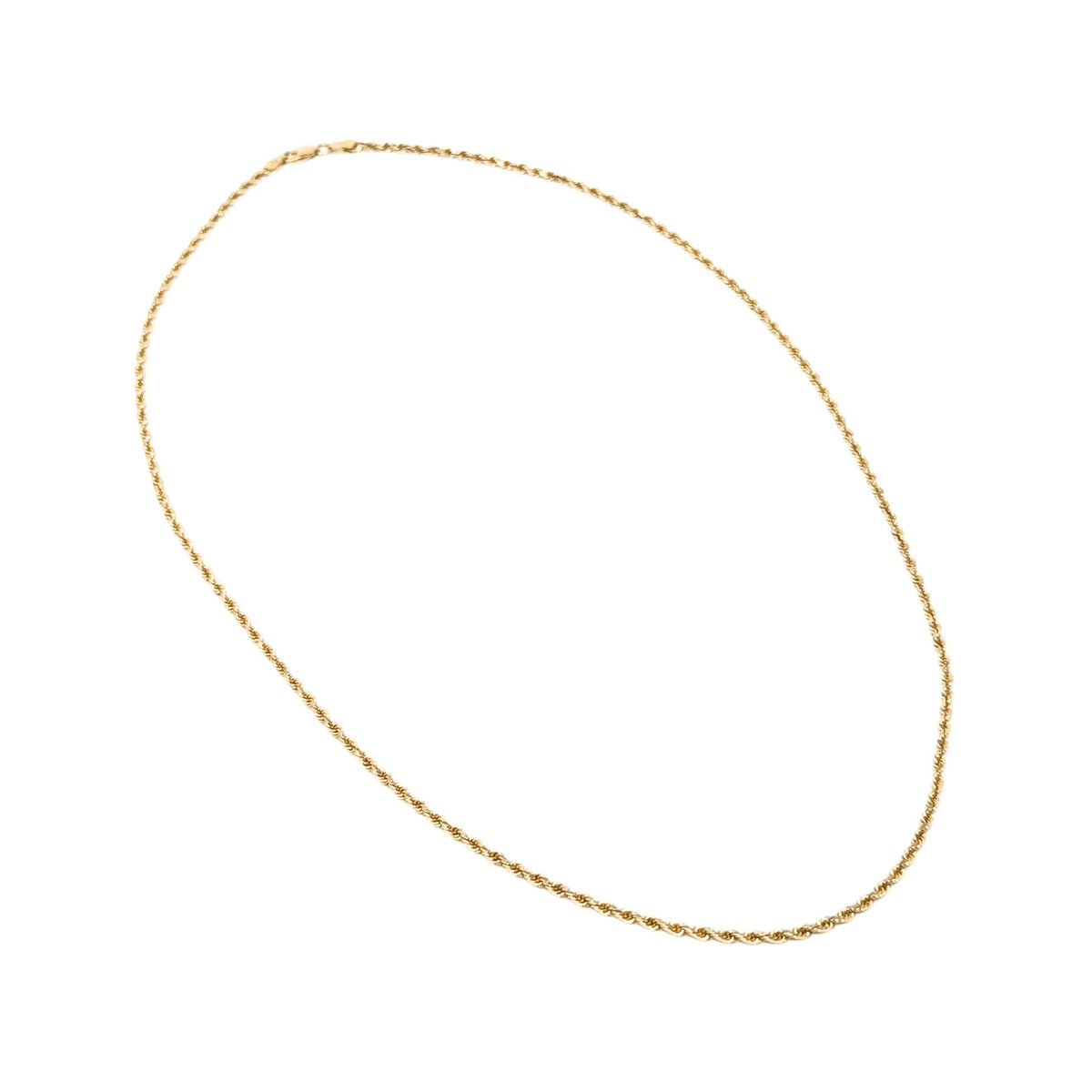 14K Gold 2.2mm Diamond Cut 20” Rope Necklace