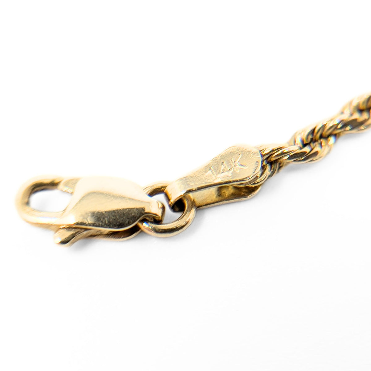 14K Gold 2.2mm Diamond Cut 20” Rope Necklace