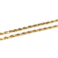 14K Gold 2.2mm Diamond Cut 20” Rope Necklace