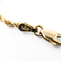 14K Gold 2.2mm Diamond Cut 20” Rope Necklace