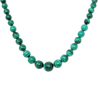 Italian 14K Gold 17" Malachite Bead Necklace