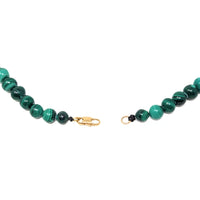 Italian 14K Gold 17" Malachite Bead Necklace