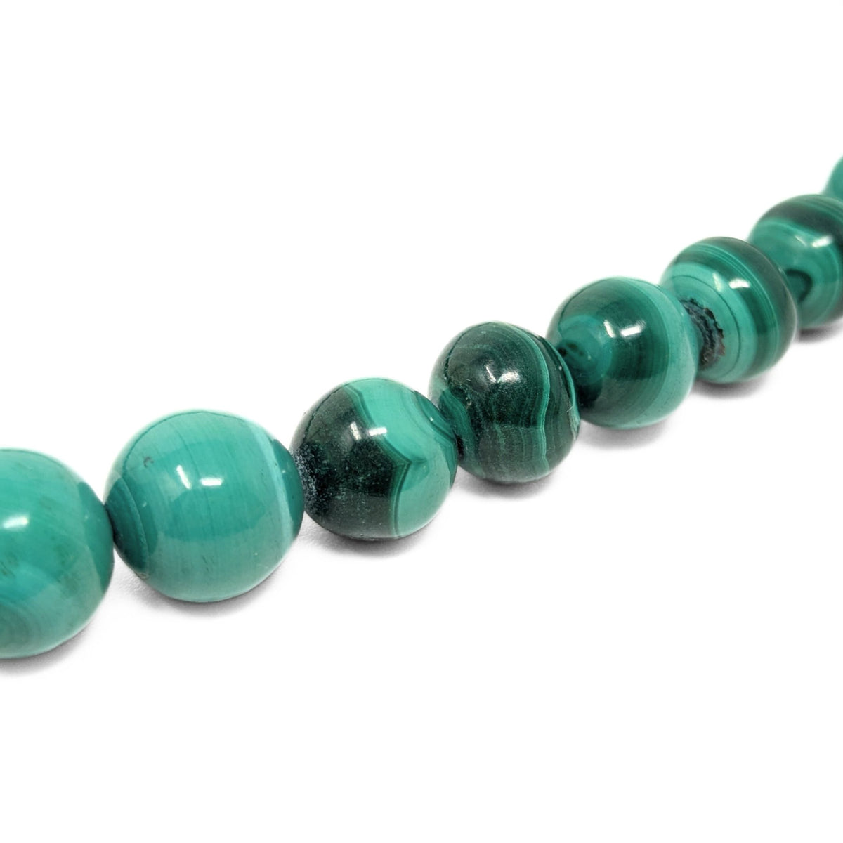 Italian 14K Gold 17" Malachite Bead Necklace