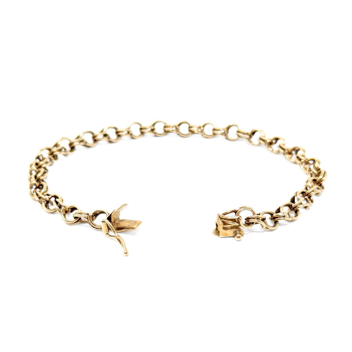 10K Gold 7" Charm Link Bracelet