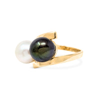 18K Gold, Pearl, & Diamond Ring - Size 4.5