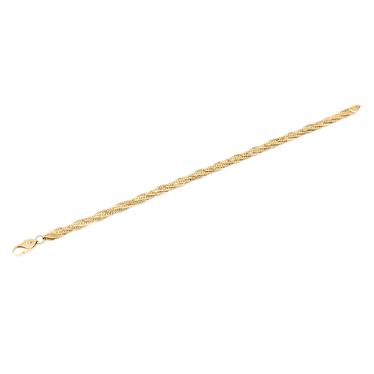 Italian 14K Gold 5mm Braided Herringbone Bracelet
