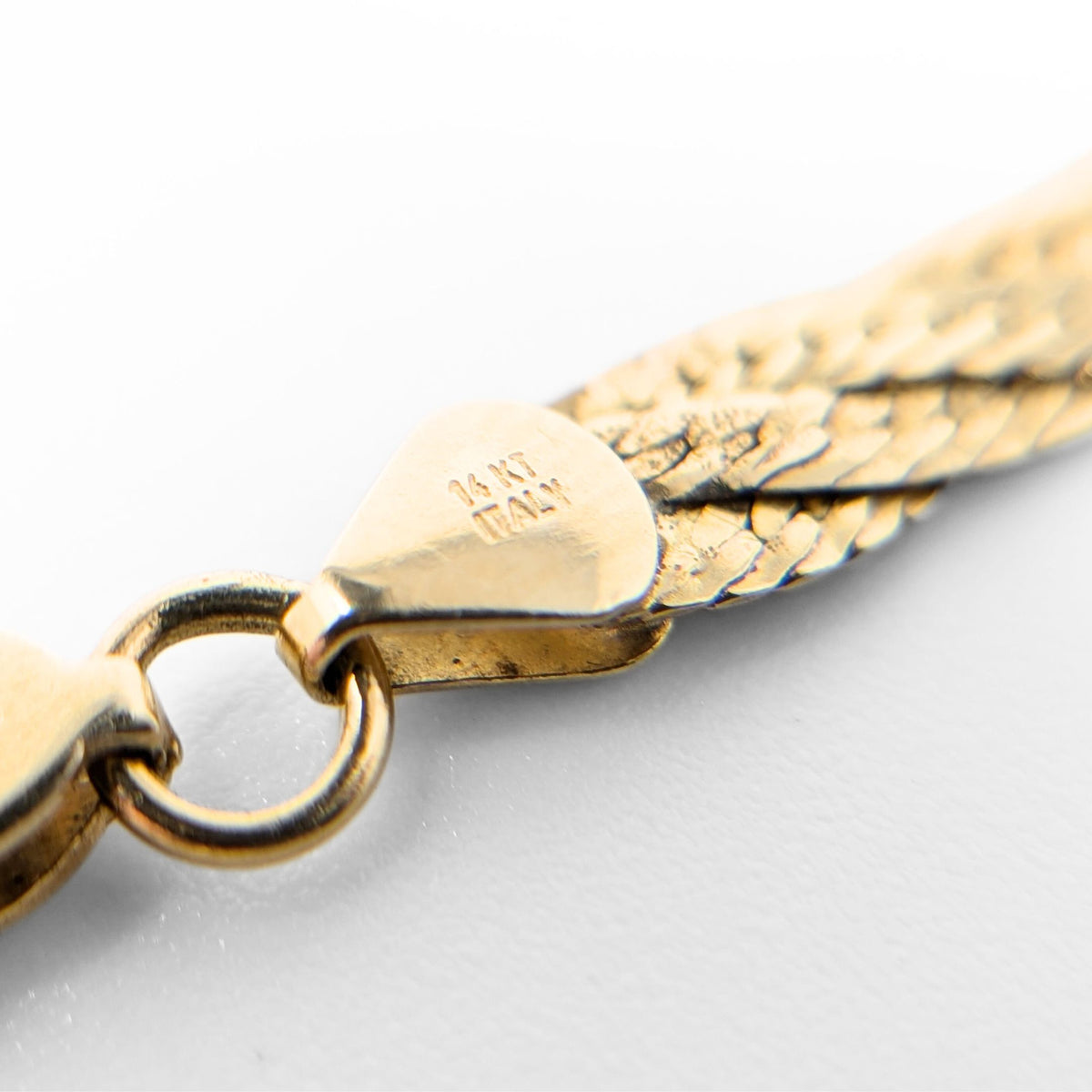 Italian 14K Gold 5mm Braided Herringbone Bracelet