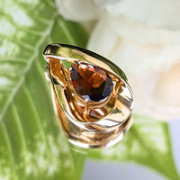 10K Gold Garnet Teardrop Slide Pendant