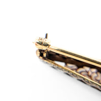 Antique 14K White Gold, Diamond, & Sapphire Filigree Brooch