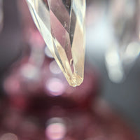 Bohemian Cranberry Cut-to-Clear Mantel Lusters (Pair)