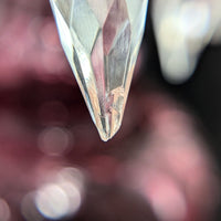 Bohemian Cranberry Cut-to-Clear Mantel Lusters (Pair)