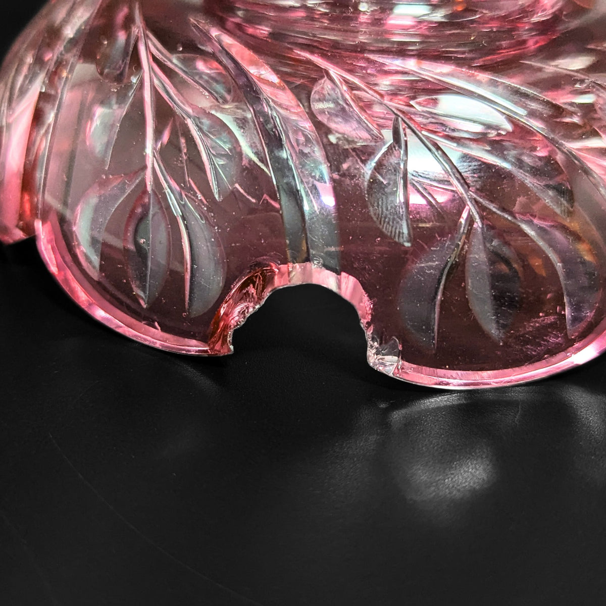 Bohemian Cranberry Cut-to-Clear Mantel Lusters (Pair)