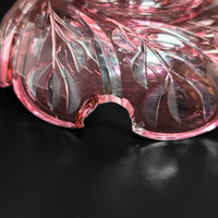 Bohemian Cranberry Cut-to-Clear Mantel Lusters (Pair)