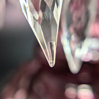 Bohemian Cranberry Cut-to-Clear Mantel Lusters (Pair)