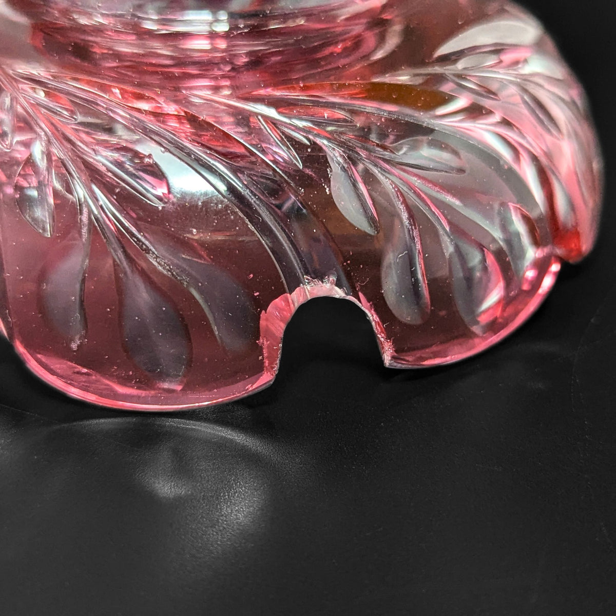 Bohemian Cranberry Cut-to-Clear Mantel Lusters (Pair)