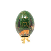Vintage Hand Painted Lacquered Egg w/ Stand