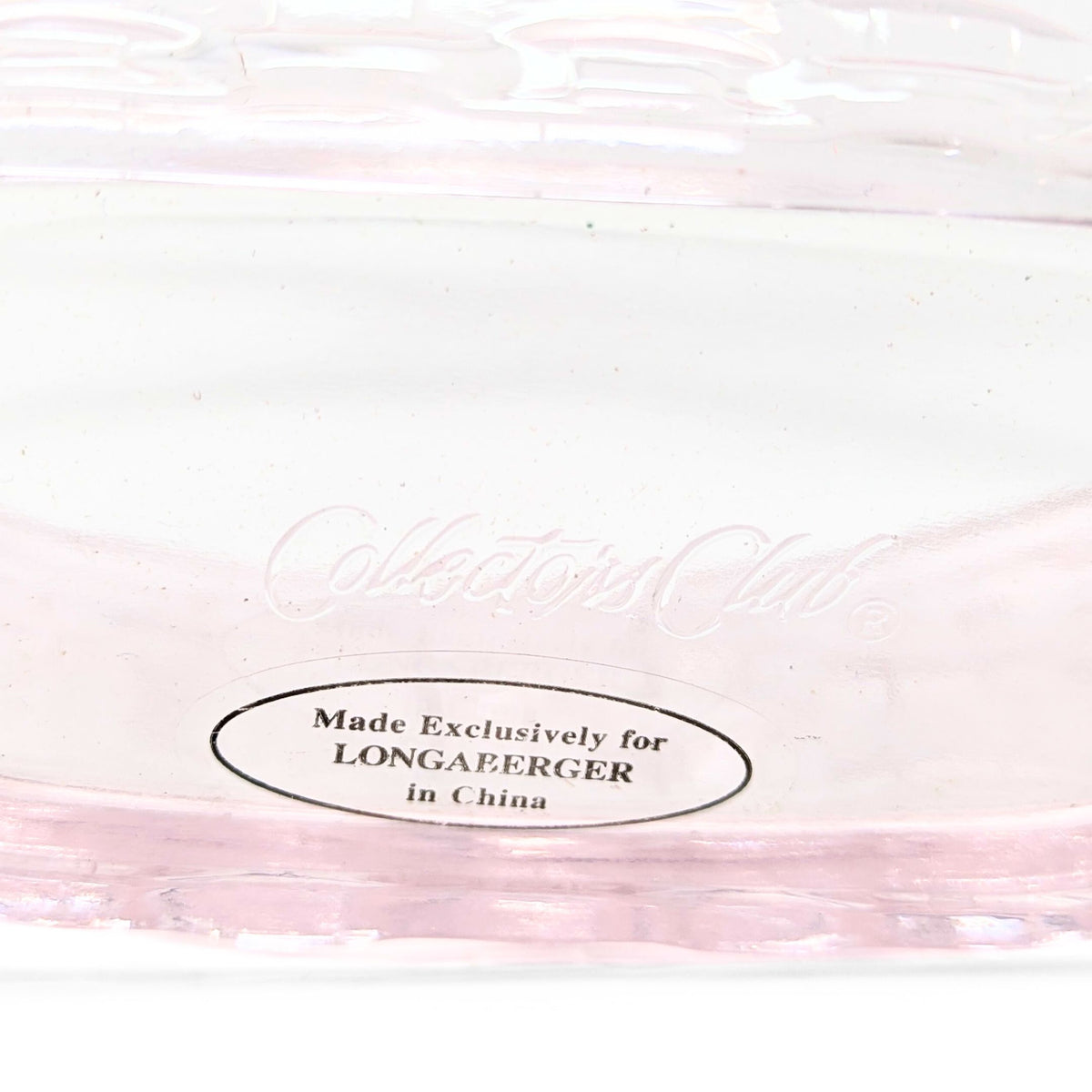 Longaberger Collectors Club 2005 Pink Glass Crocus Basket w/ Original Box