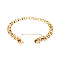 14K Gold Double Link 7" Charm Bracelet
