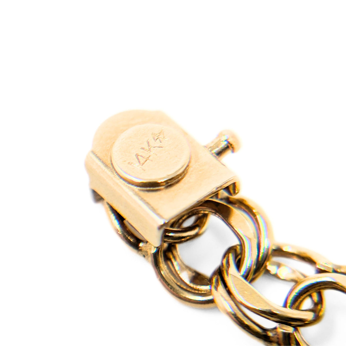 14K Gold Double Link 7" Charm Bracelet