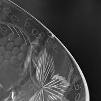 Pairpoint Glass Water Goblets w/ Etched Grapes, Vines & Leaves (9)