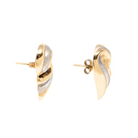 14K Two-Tone Gold Swirl Earrings