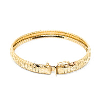 Italian 14K Gold Diamond Cut Textured 8mm 7” Flex Bracelet