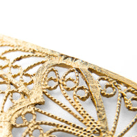 14K Gold Peacock Filigree Drop Earrings