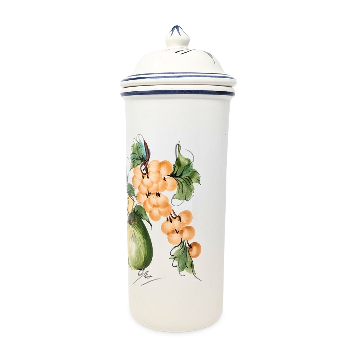 Italian Fruit Motif Lidded Spaghetti Canister