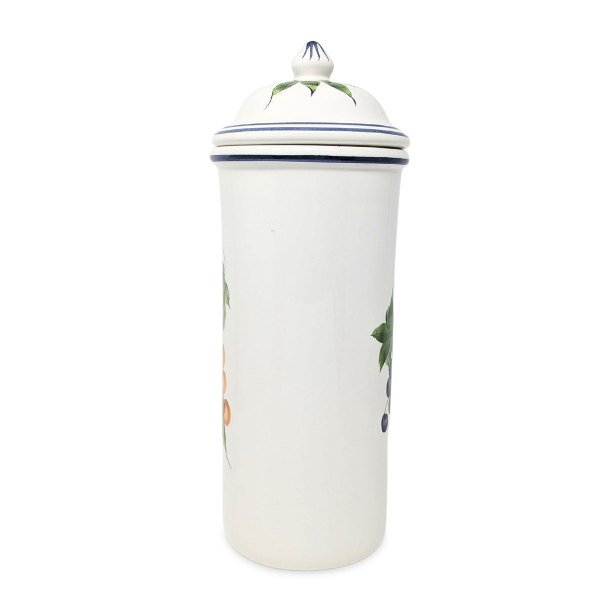 Italian Fruit Motif Lidded Spaghetti Canister