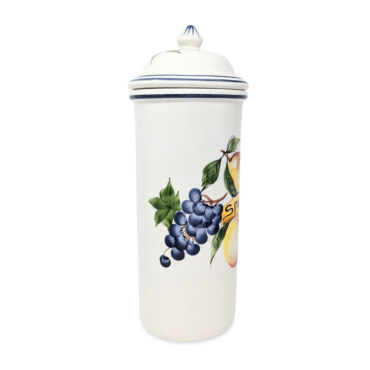 Italian Fruit Motif Lidded Spaghetti Canister