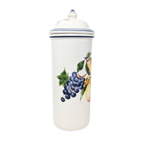 Italian Fruit Motif Lidded Spaghetti Canister