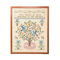 Vintage Framed Cross Stitch "The Tree of Life Springs Ever Green" (15"x 12")