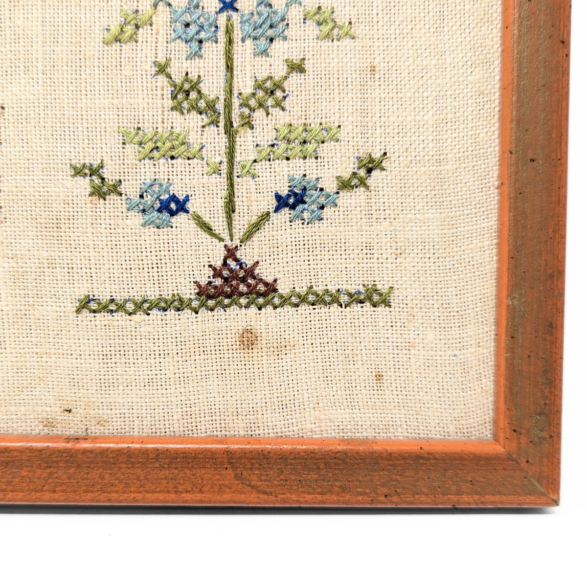 Vintage Framed Cross Stitch "The Tree of Life Springs Ever Green" (15"x 12")