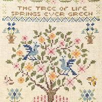 Vintage Framed Cross Stitch "The Tree of Life Springs Ever Green" (15"x 12")
