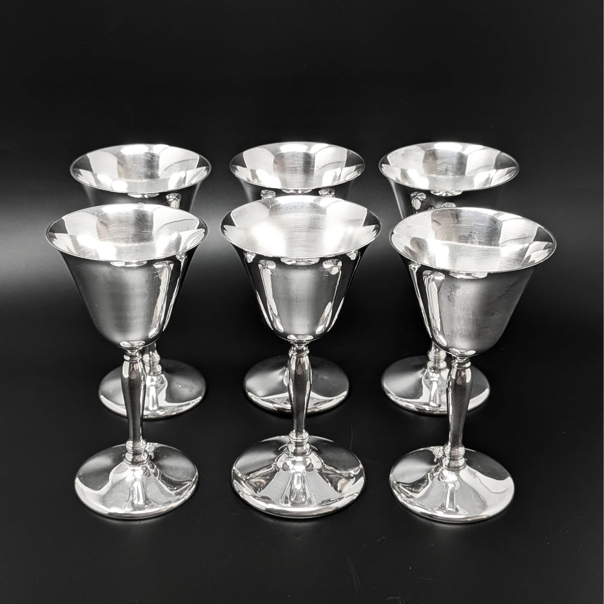 Vintage Sheffield Silverplate Wine Goblets (6)