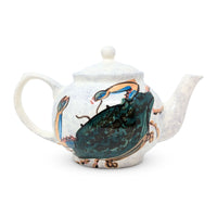Cupcakes Studio Glazed Ceramic Blue Crab Teapot