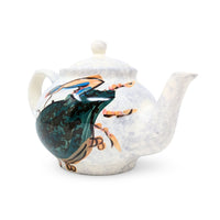 Cupcakes Studio Glazed Ceramic Blue Crab Teapot