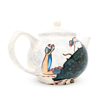 Cupcakes Studio Glazed Ceramic Blue Crab Teapot