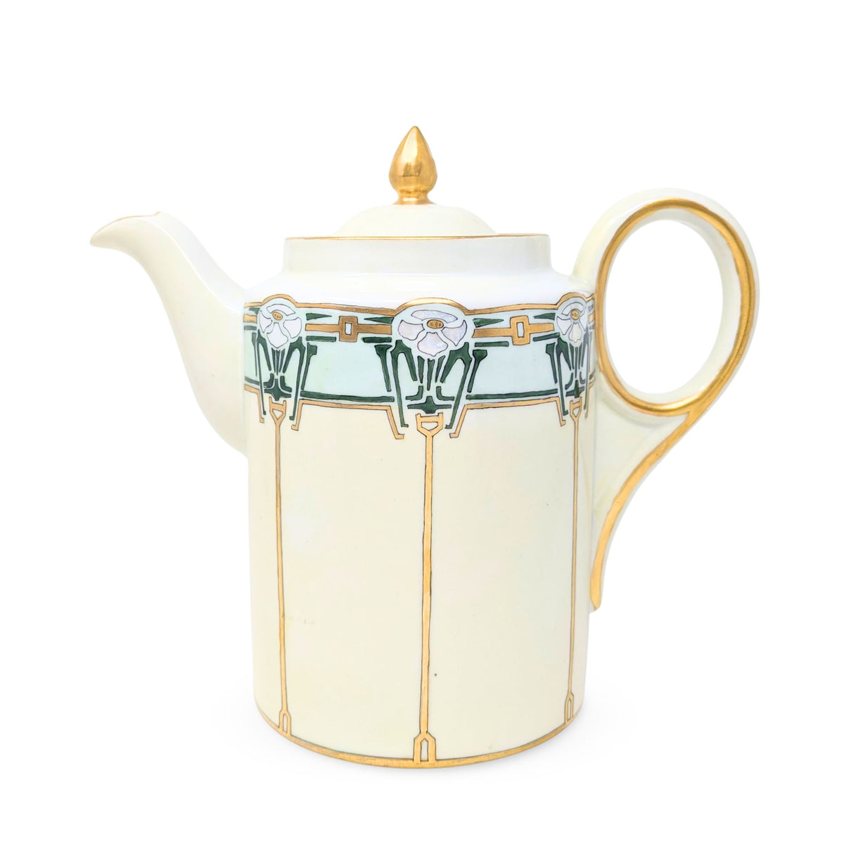 KPM Germany Signed Arts & Crafts 10" Lidded Pitcher