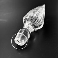 Pair of Victorian Grape Vine & Leaf Etched Glass Decanters