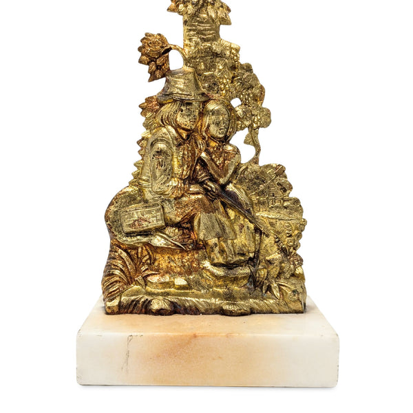 19th Century 14" Girandole Luster Candlestick w/ Prisms