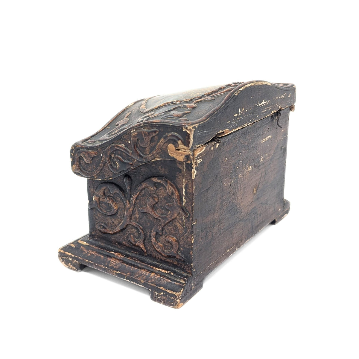 Faux Wood Decorated Desk Box & Inkwell