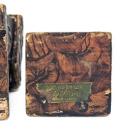 Faux Wood Decorated Desk Box & Inkwell