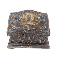 Faux Wood Decorated Desk Box & Inkwell