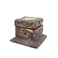 Faux Wood Decorated Desk Box & Inkwell