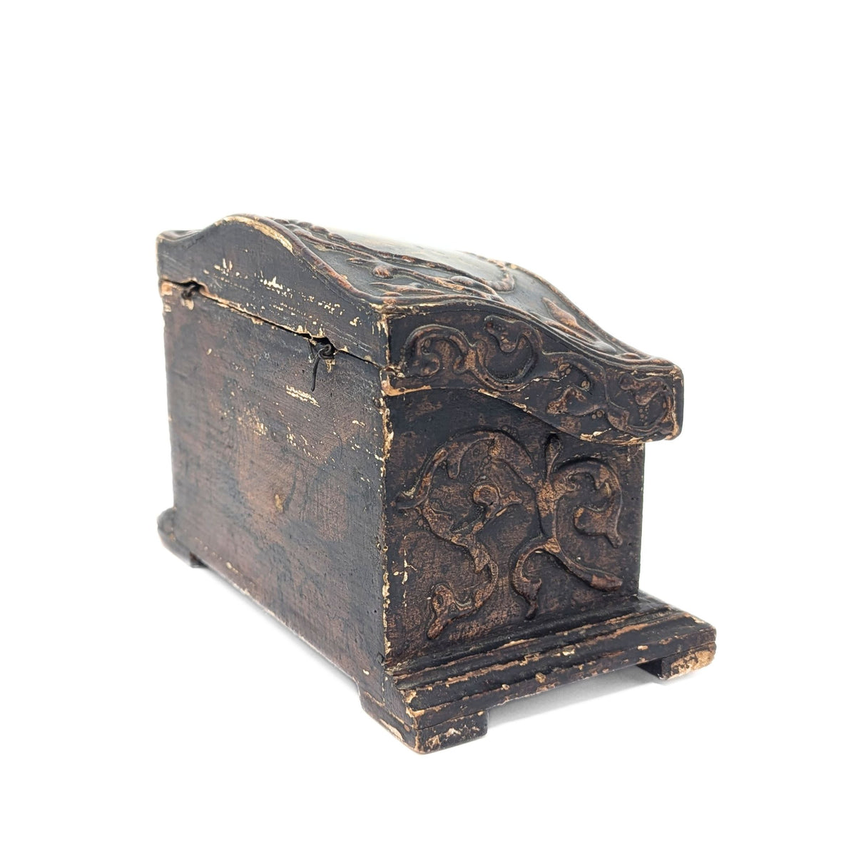 Faux Wood Decorated Desk Box & Inkwell