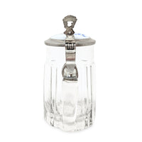 1898 “For the Wedding Feast” German Pewter & Porcelain Lidded Beer Stein