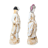 Japanese 16" Courting Couple Porcelain Figurines (Pair), ca. 1930